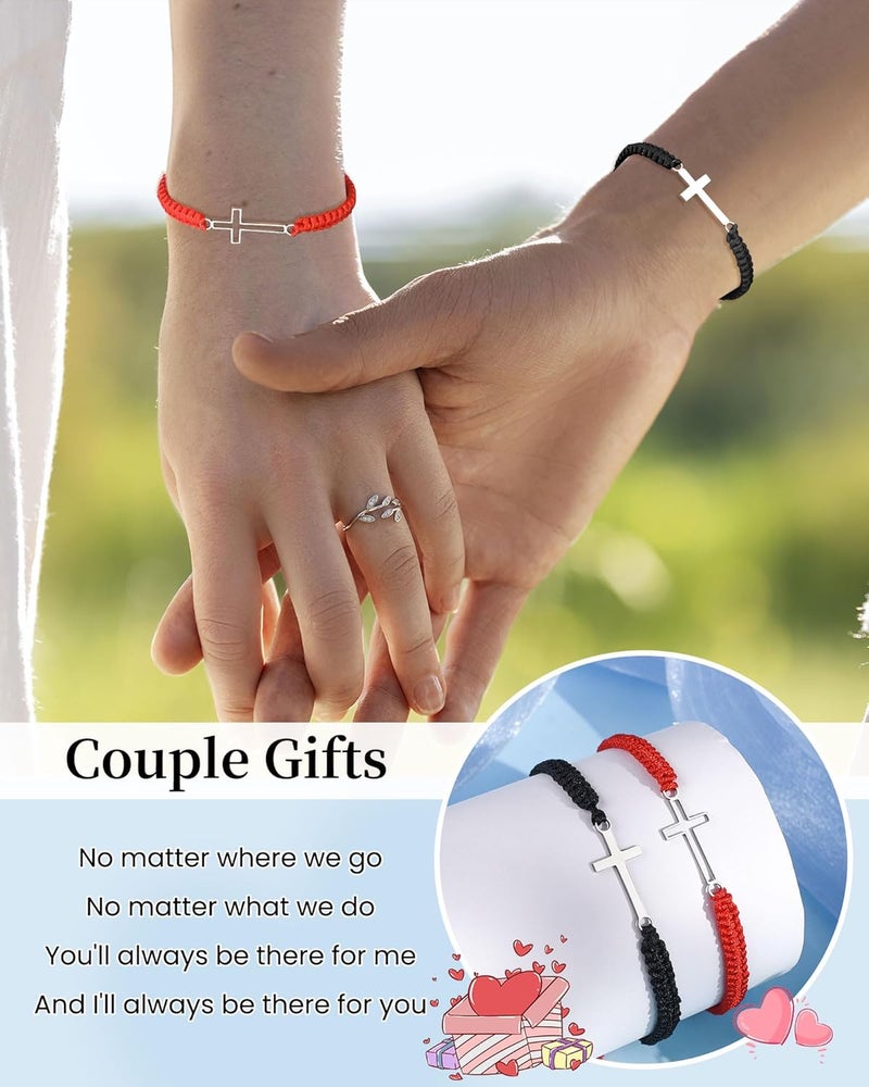 VU100 Matching Bracelets for Couples Bracelets Gifts for Girlfriend Boyfriend Long Distance Relationship Gifts Matching Bracelets Present for Birthday Christmas Anniversary - Image 4
